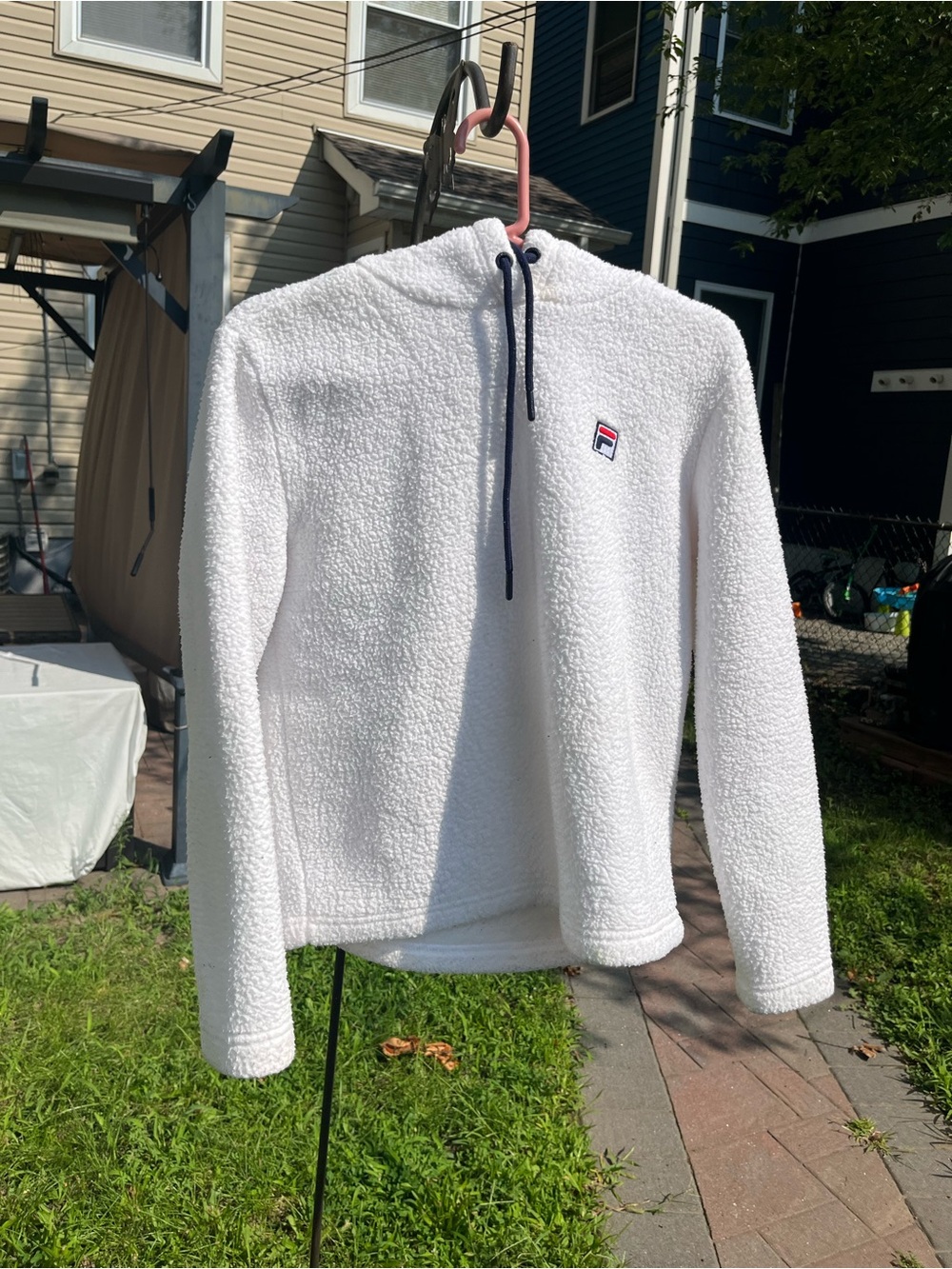 FILA women Y2K White Sherpa Hoodie Xs